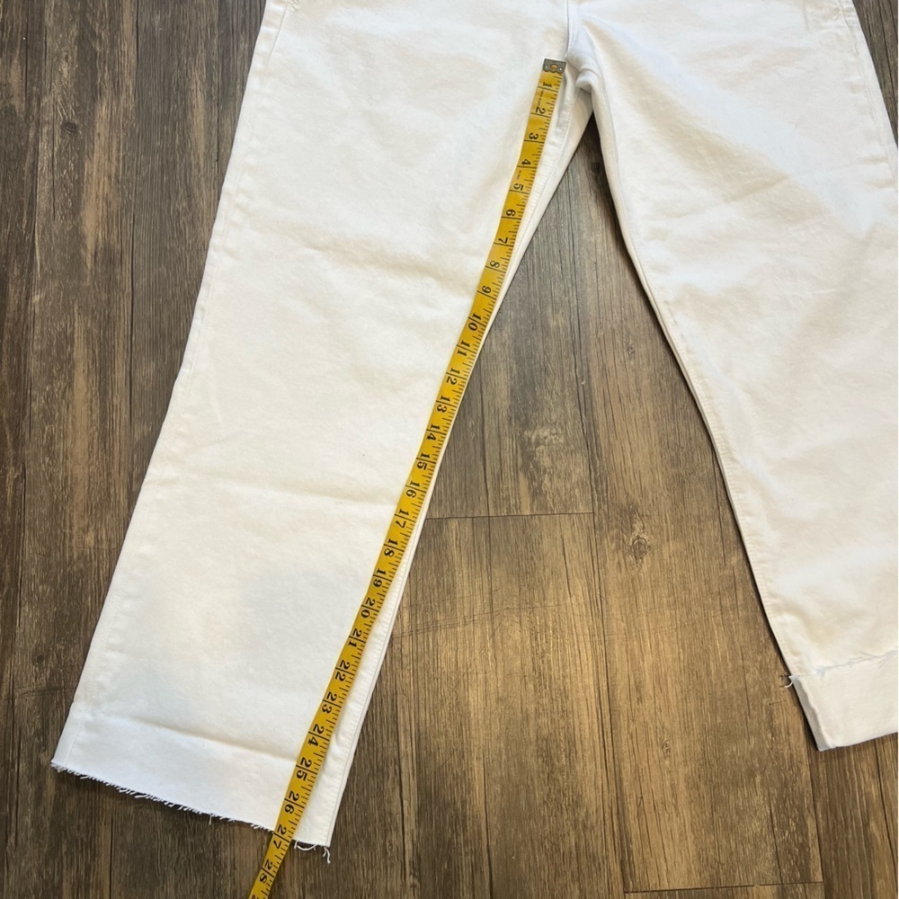 RTA Jeans Dexter Belted Boyfriend High Rise Straight Leg Pants White Denim Y2K M - Picture 15 of 15